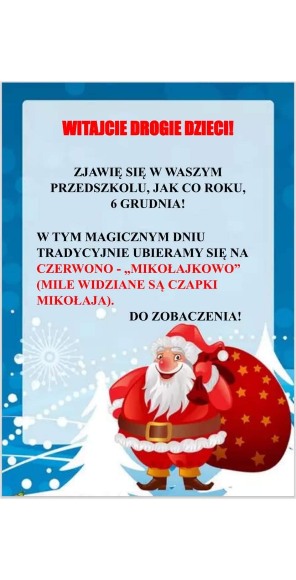 Mikołaj w naszym przedszkolu